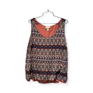 Patterned Stylish Sleeveless Top , 1X